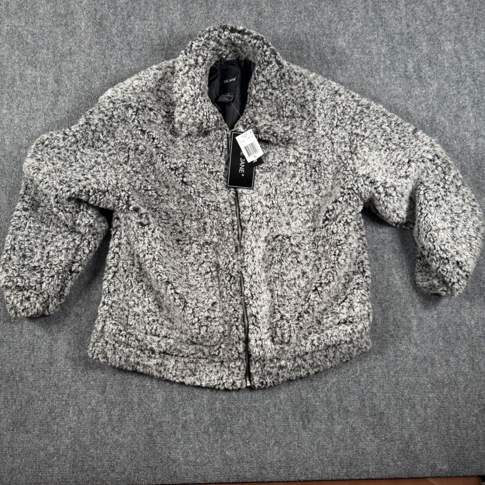 Me Jane Faux Fur Sherpa Jacket Cozy Warm Winter Coat Gray XL Teddy Outdoor Comfy